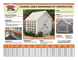 Colonial Gable Greenhouse spec sheet