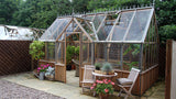 alton cambridge-cedar t shaped greenhouse side view