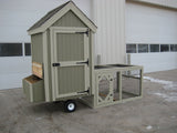 Colonial Gable Chicken Coop with Wheels and Run by Little Cottage Co.