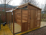 Alton Fusion Cedar Combo greenhouse with workshop right aligned