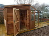 Alton Cedat fusion greenhouse/shed with workshop left side